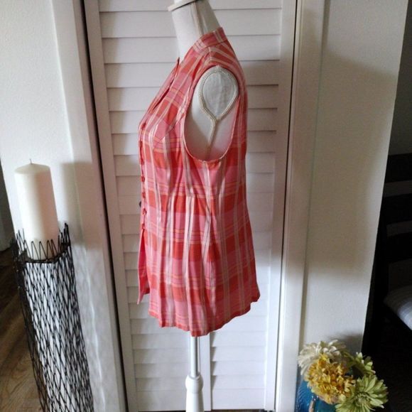 Jamie Brooke sleeveless plaid blouse. Sz 14 - Picture 3 of 7